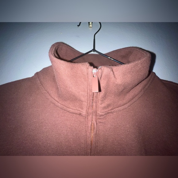 Sunday Best by Aritzia, half zip dress, size Medium, cognac brown, EUC - Picture 6 of 11
